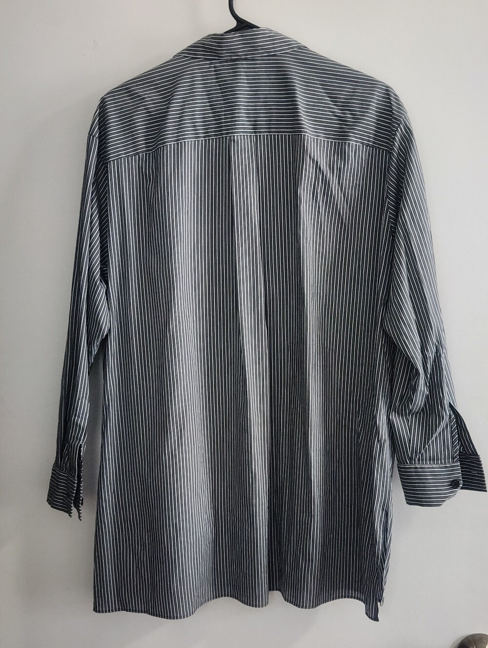Lafayette 148 New York Striped Popover Monili Bead Trim Navy White Size Small - Picture 3 of 10